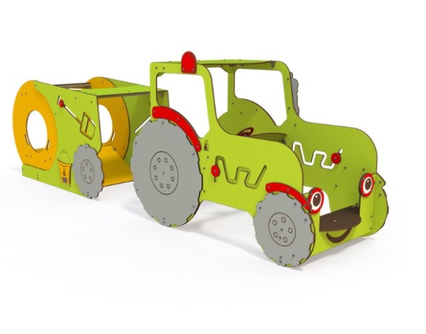 Le tracteur et la botteleuse