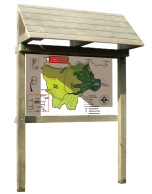 Panneau avec toit et double pieds