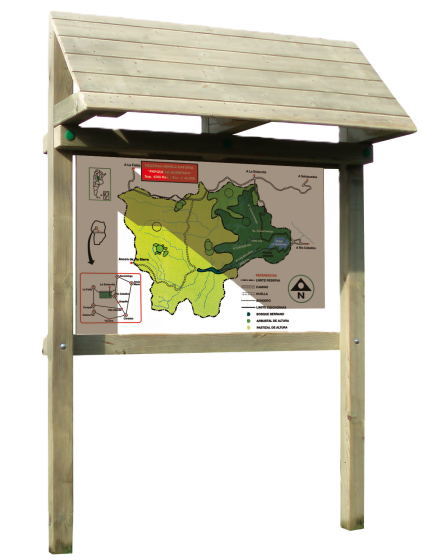 Panneau avec toit et double pieds